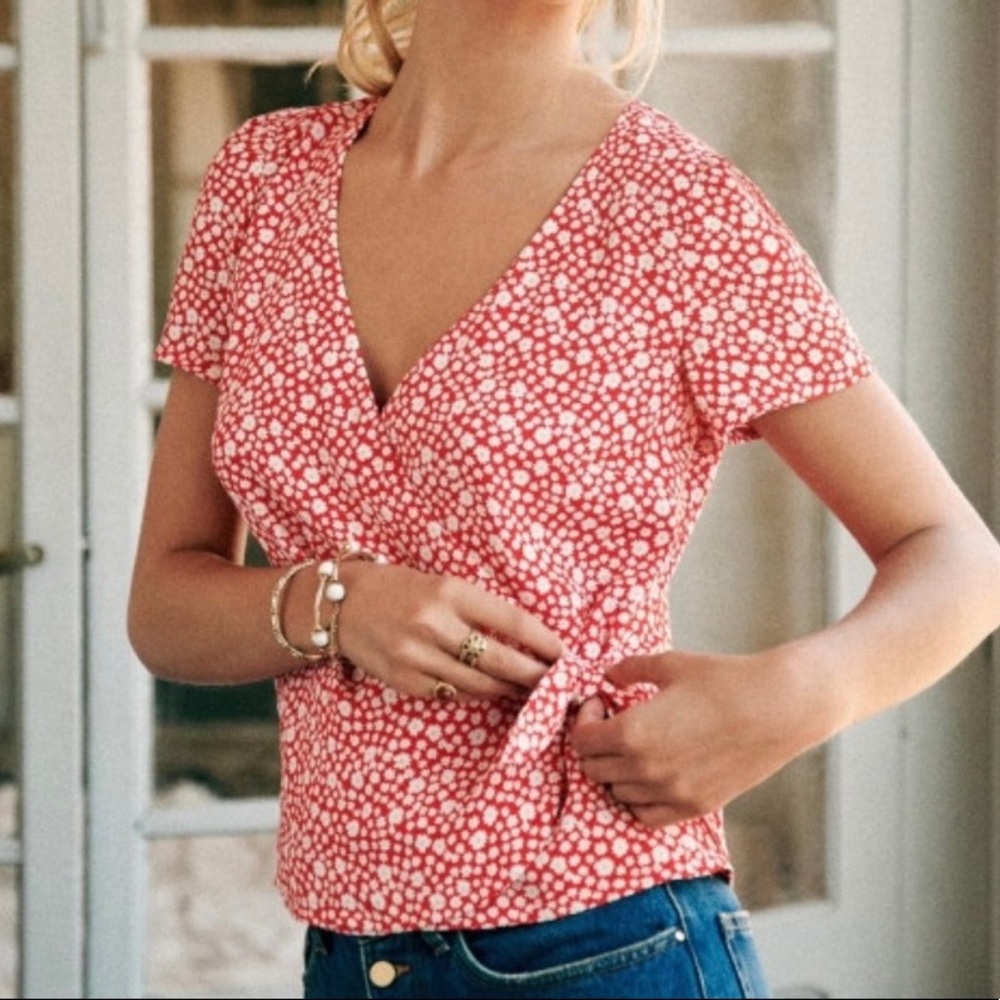 Sézane Olympia wrap top